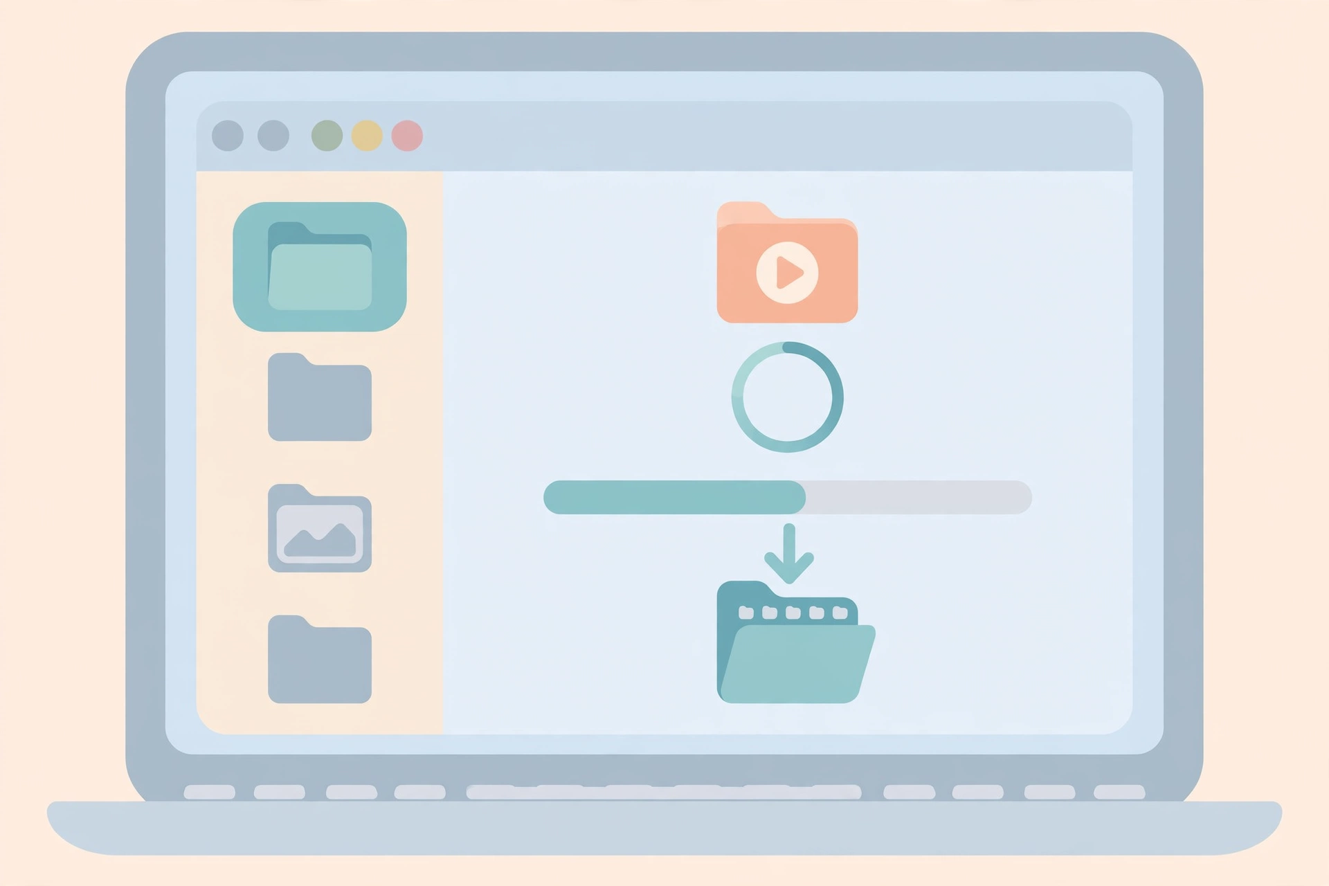 Chromebook saving downloaded Pinterest video to Downloads folder illustration