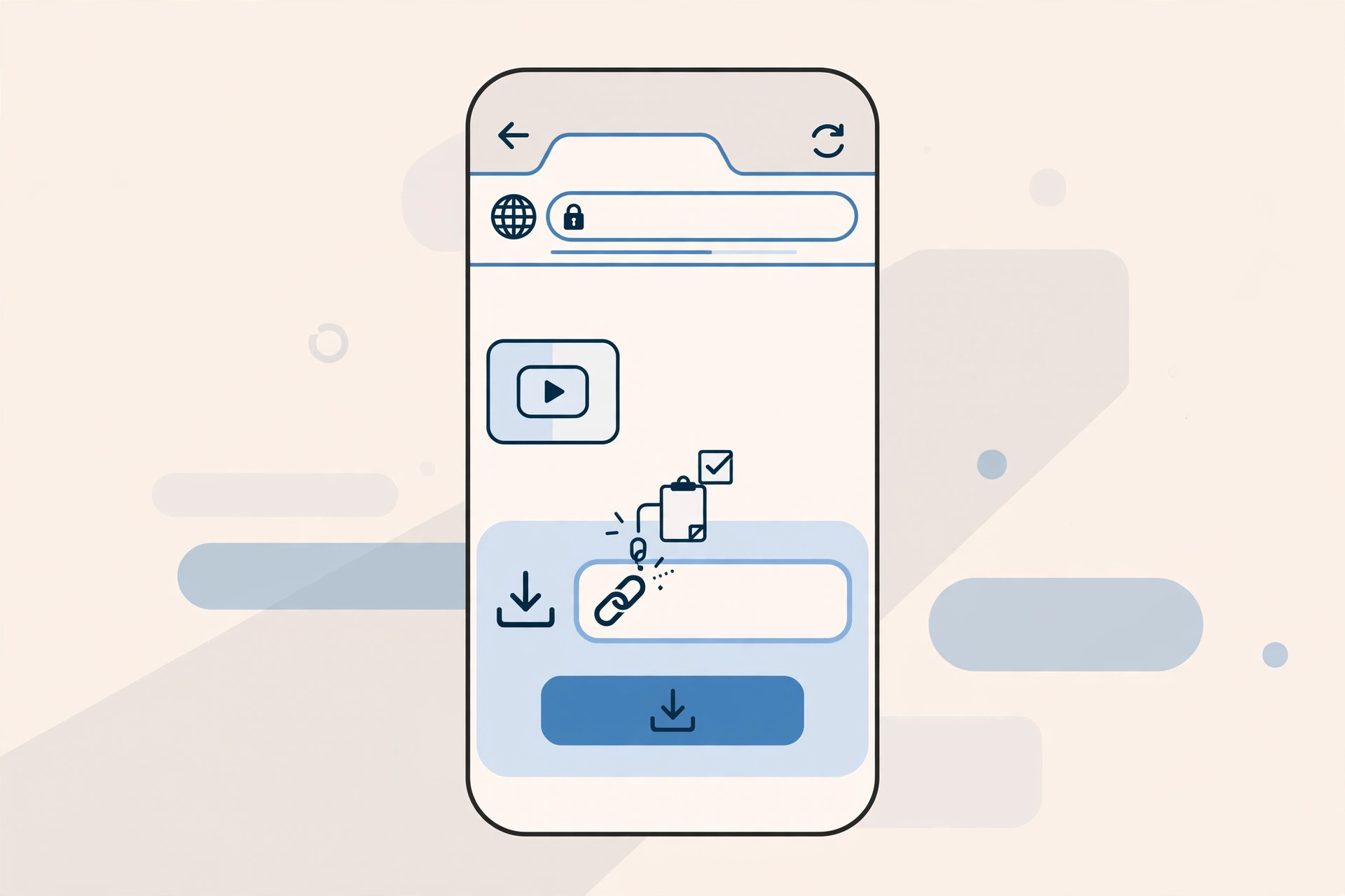 Pasting Pinterest video link into downloader field on iPhone browser