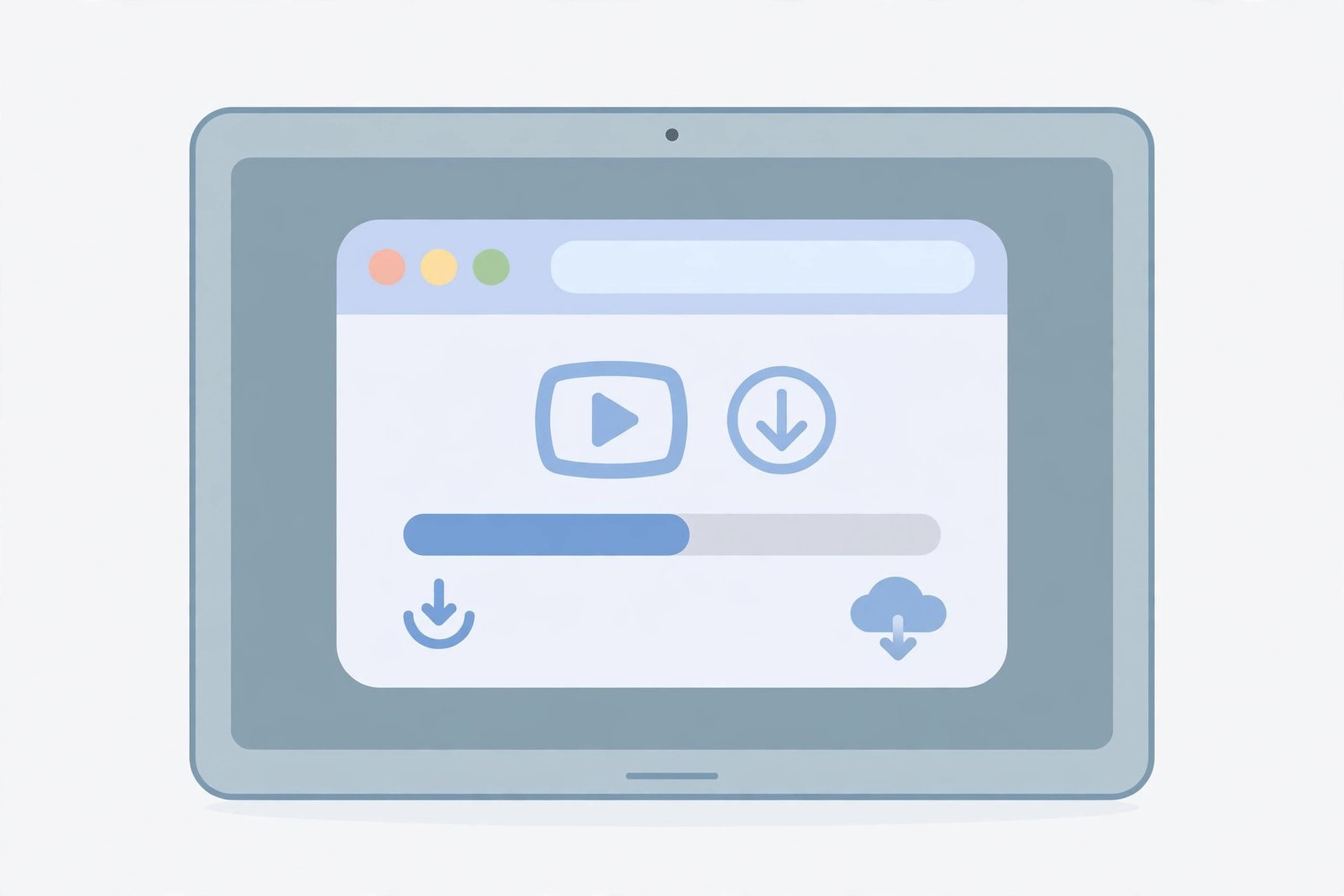 Tablet browser downloading video with progress bar