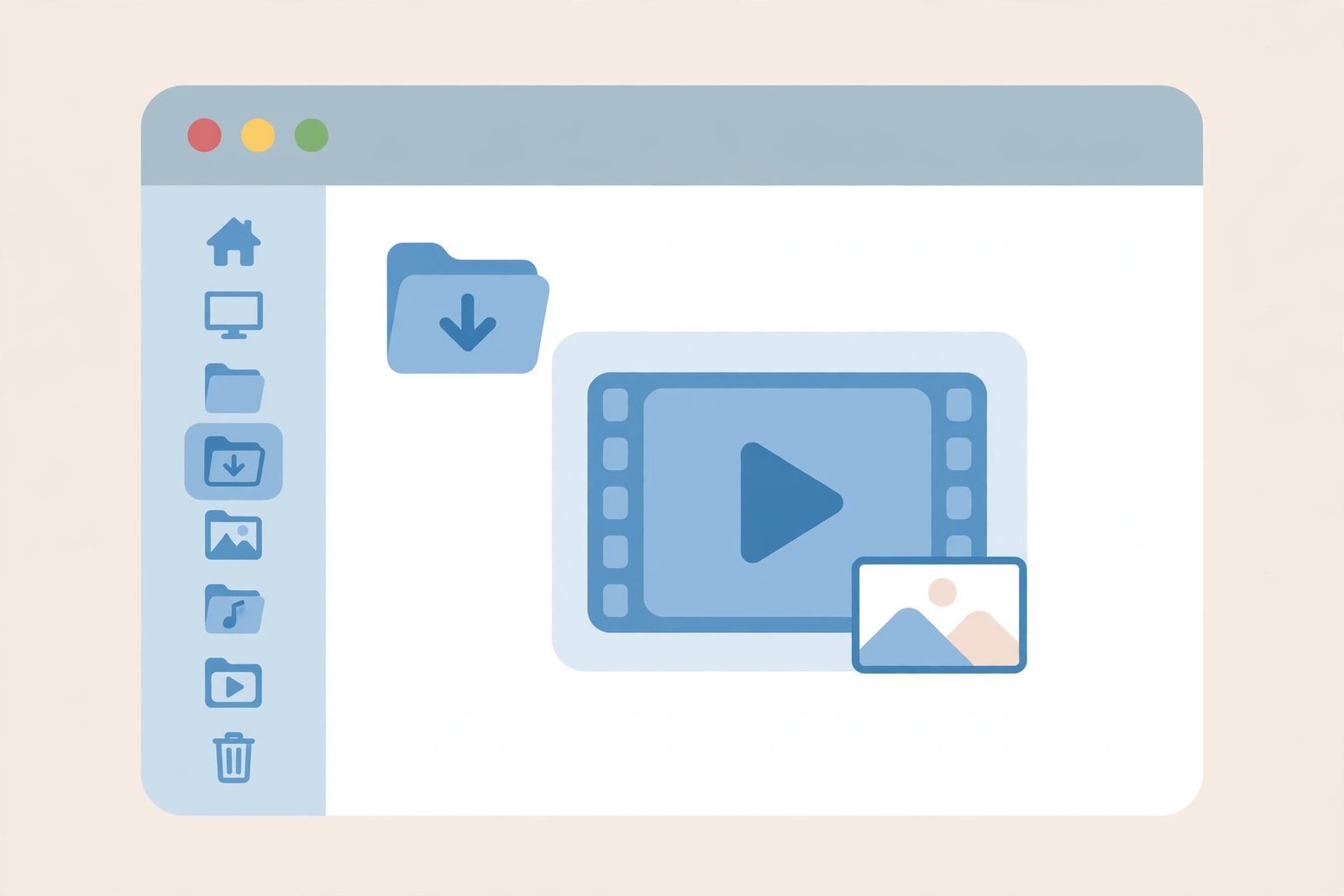 Saved Pinterest video files in a Linux Downloads folder