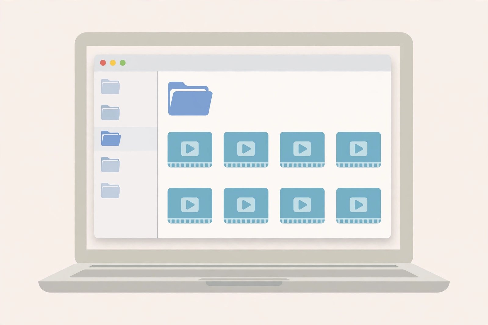 Downloaded Pinterest video files organized in a folder on Mac