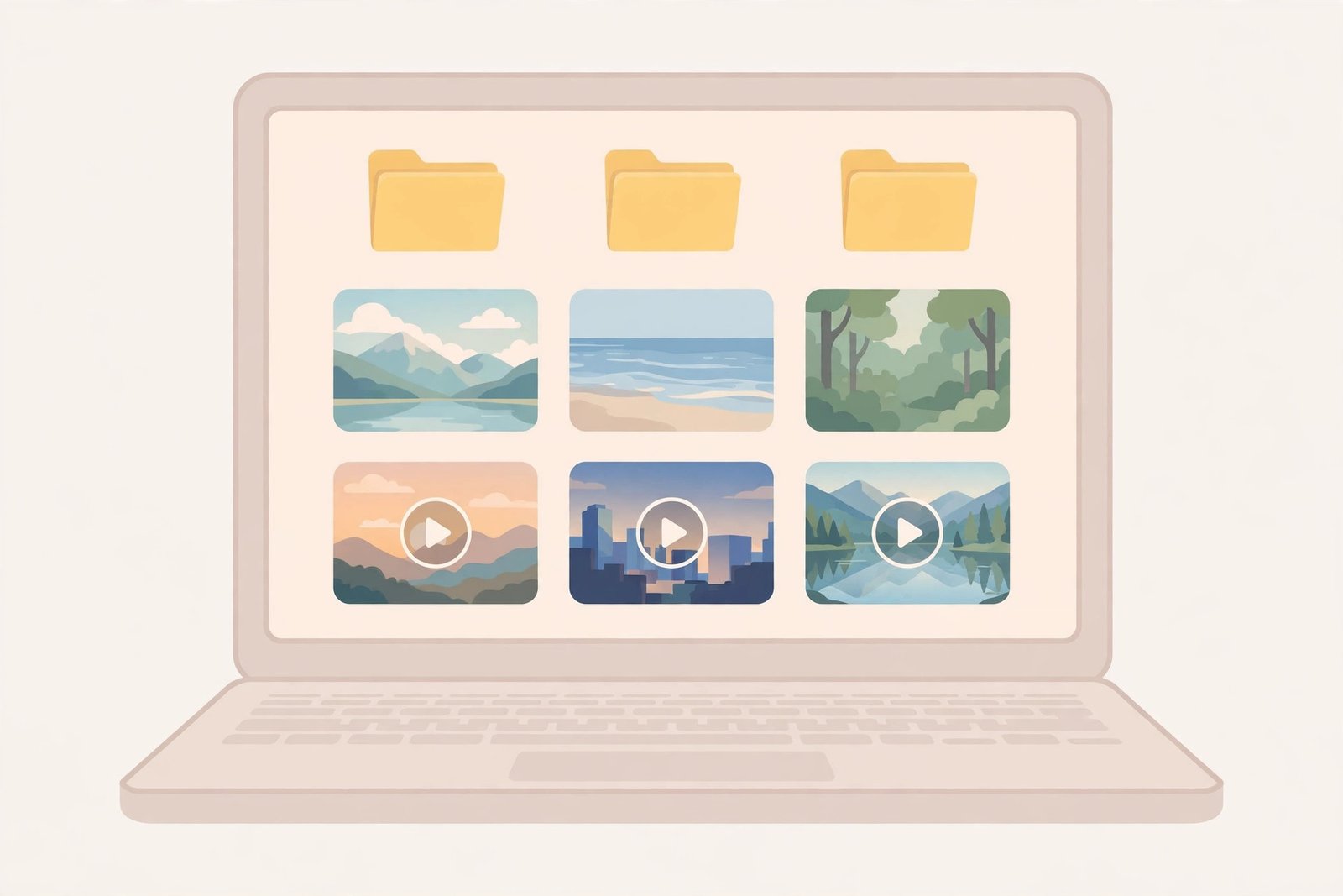Neat folders and organized Pinterest downloads shown on a laptop screen