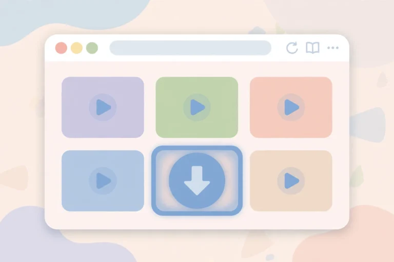 Download button on a browser window with Pinterest video pins
