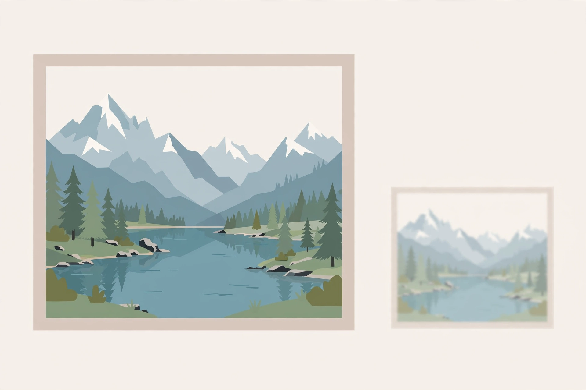 Large sharp video frame compared with a small blurry frame