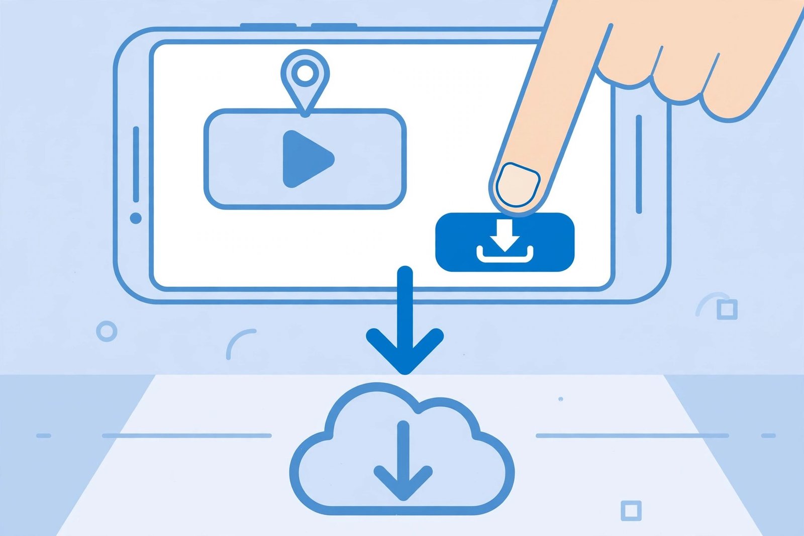 Hand saving a Pinterest video pin into a Google Drive cloud folder