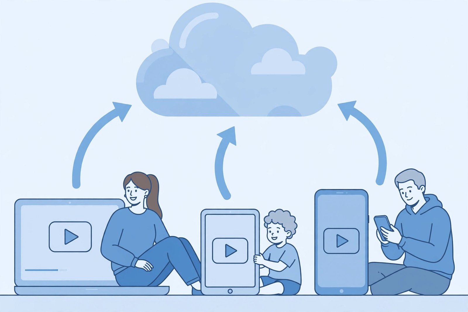 Pinterest video stored in Google Drive playing on laptop tablet and phone