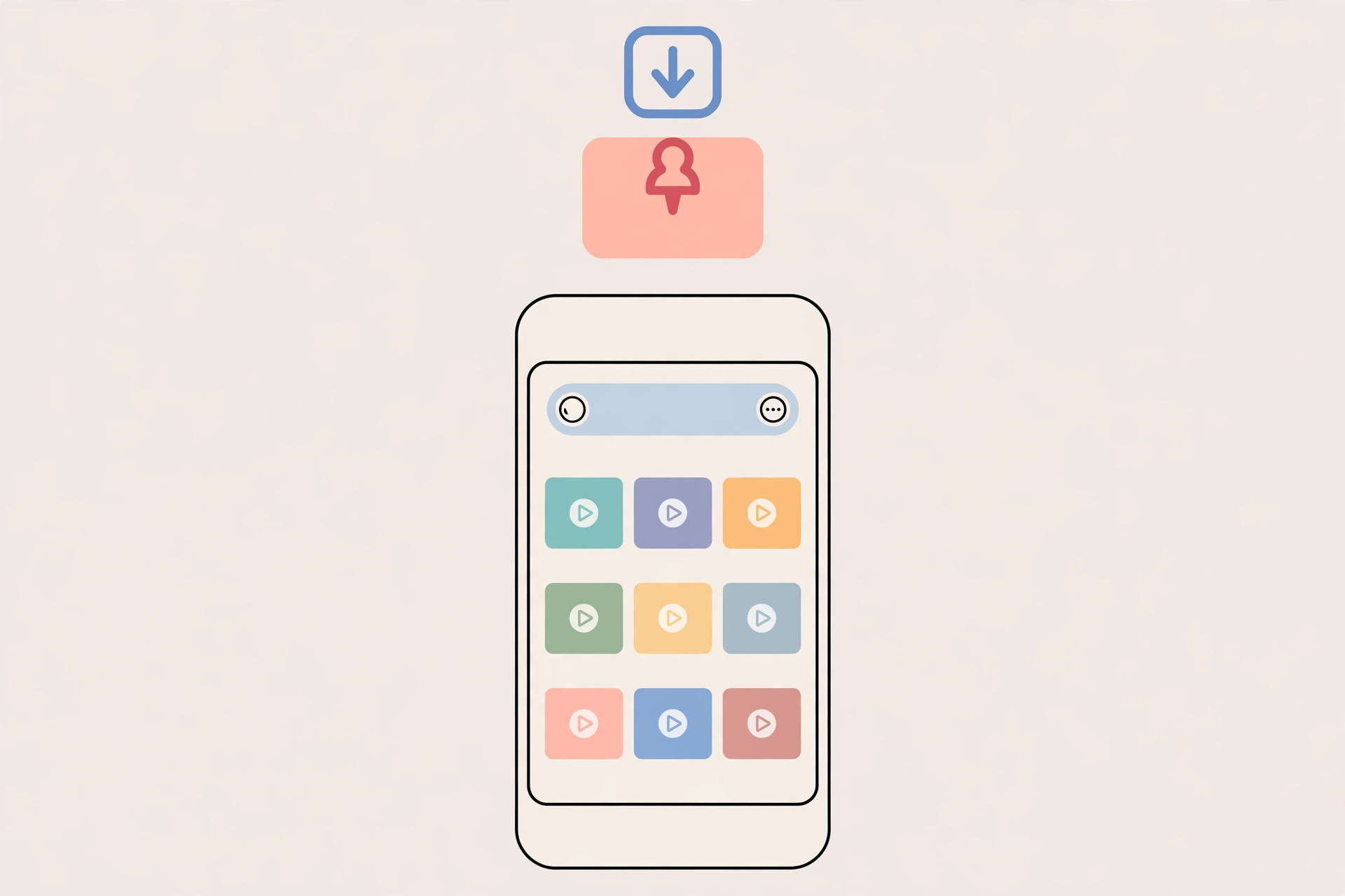 iPhone Photos app showing saved Pinterest video thumbnails grid