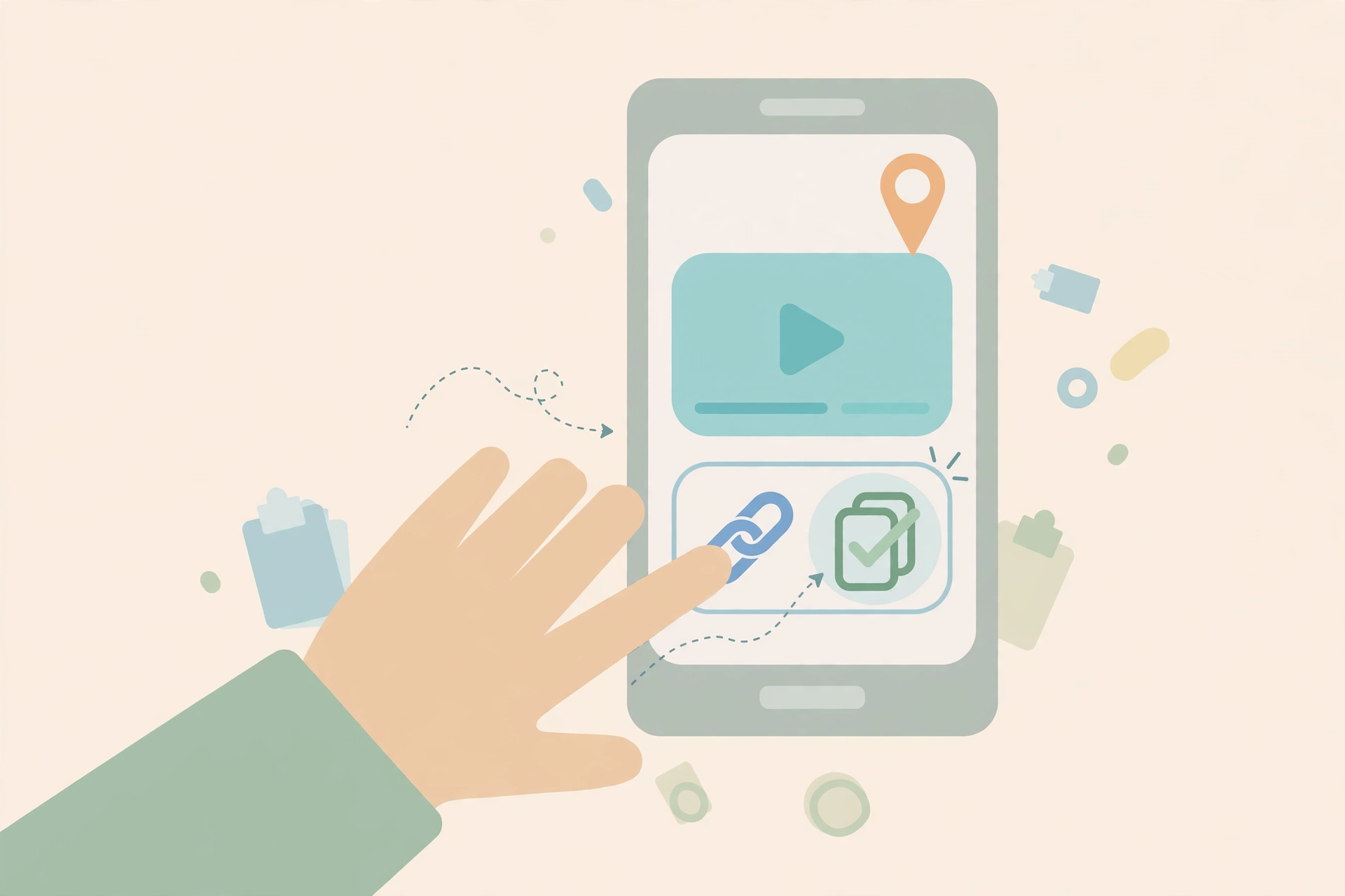 Copying a share link from a Pinterest video pin on iPhone